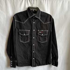 Western Welder Outfitting black fire-resistant cotton shirt, size L